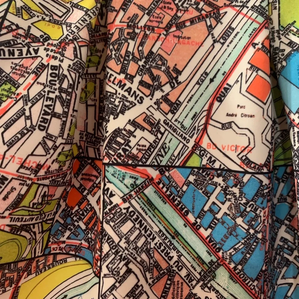 Anthropologie Maeve Carte Neoprene Map of Paris Mini Skirt 8 - Picture 3 of 6